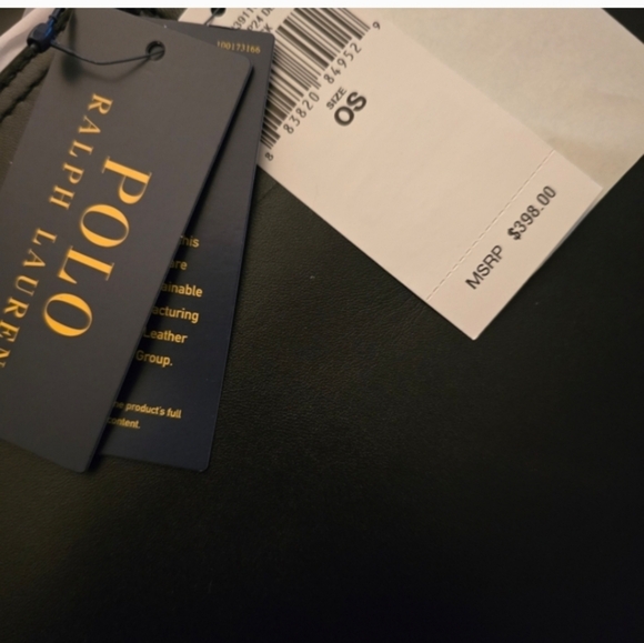 Polo by Ralph Lauren Black Leather Laptop Briefcase with Removable Strap - Picture 8 of 8